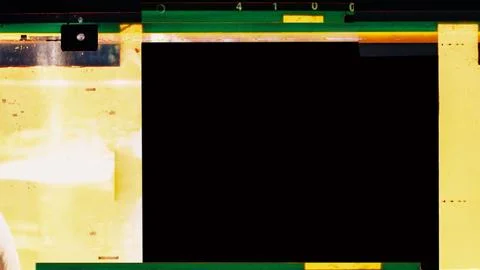 Empty 110mm film frames Or border strip dusty scratched scanned old film te.. Stock Photos