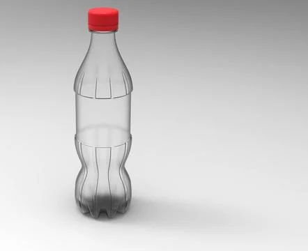 Empty 200ml PET Bottle with Red Cap - 3D rendering Stock Illustration