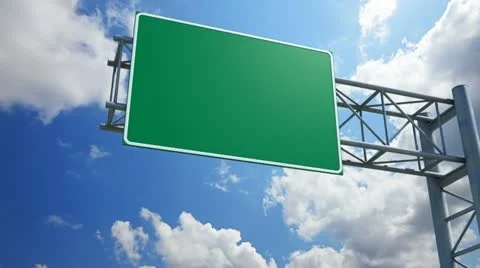 Empty 3d highway exit sign Video stock 22010197