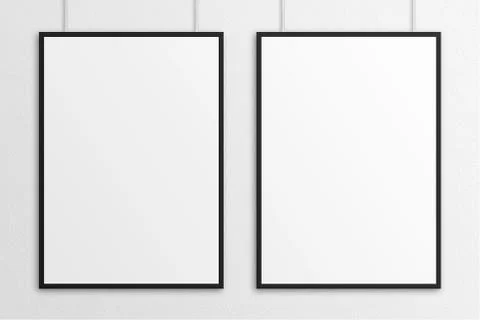 Empty 3D illustration B1 poster mockup with frame. Stock Illustration