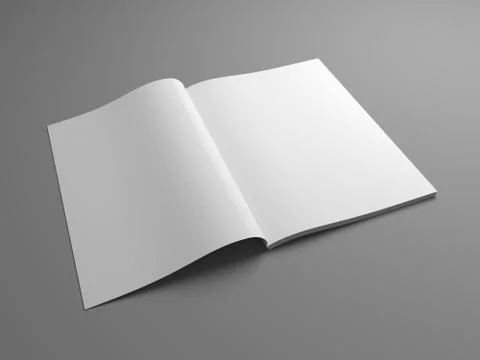 Empty 3D illustration opened magazine mock-up. Stock-Illustration
