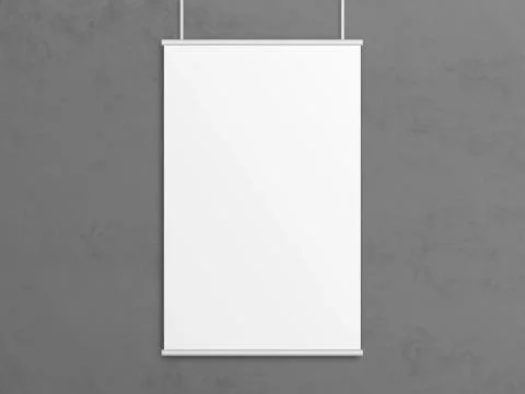 Empty 3D illustration tabloid poster mockup. 스톡 일러스트