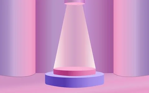 Empty 3d podium with spotlight for product display Stock Illustration
