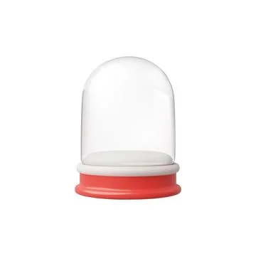 Empty 3d snow globe with a vertical orientation, it has a clear, cylindrical Stock Illustration