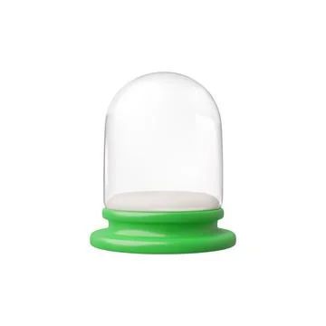 Empty 3d snow globe with a vertical orientation, it has a clear, cylindrical Stock Illustration