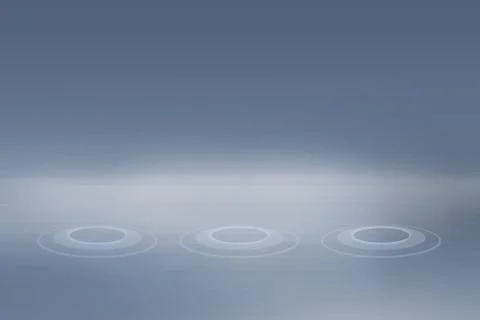 Empty 3d space with multiple expanding circles on ground concept series Stock Illustration