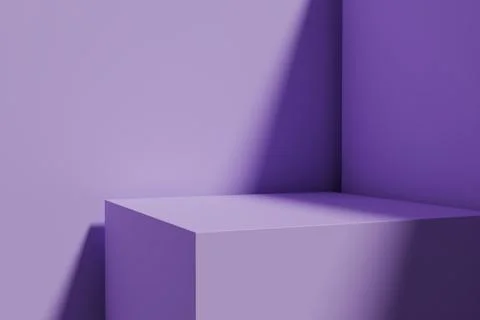 Empty 3D studio background in a bright corner with soft purple walls 스톡 일러스트