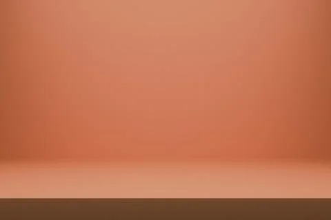 Empty 3D studio background in a deep, warm orange-red color Stockillustratie
