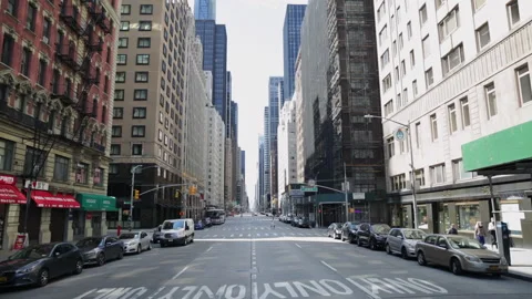 Empty 6th Avenue in Midtown Manhattan due to coronavirus outbreak in New York Stock Footage