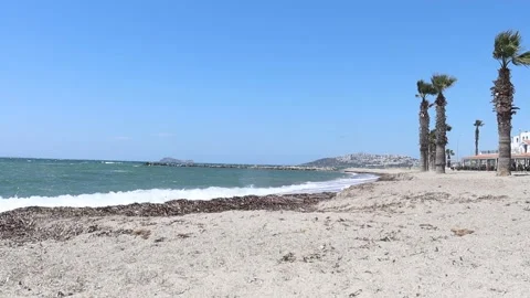 Empty Abandoned Beach in Slow Motion Stock Footage 236659400