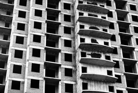 Empty abandoned city construction background Stock-Fotos