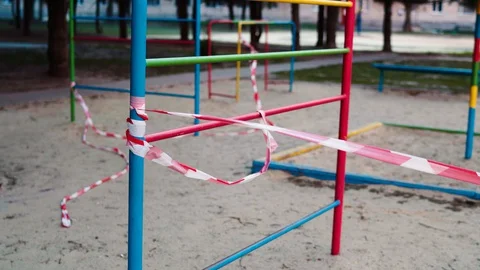 Empty abandoned playground during quarantine Stock Footage 127823810