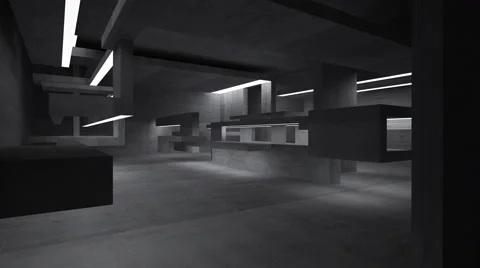 Empty abstract concrete room interior. 3D animation. 3D rendering. 動画素材 62362224