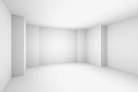 Empty abstract white room, simple illustration Stock Illustration