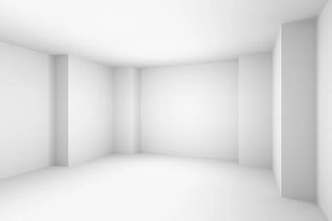 Empty abstract white room, simple illustration. Illustrazione stock