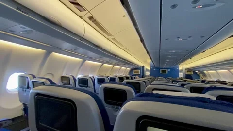 Empty Air plane in pandemic time. Stock Footage 282678003
