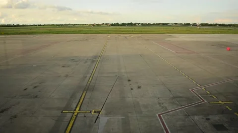 Empty airplane parking area Stock Footage 50429858