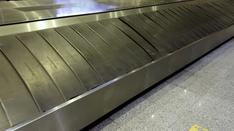 Empty Airport Baggage Carousel Close-Up Stock Footage 301406468