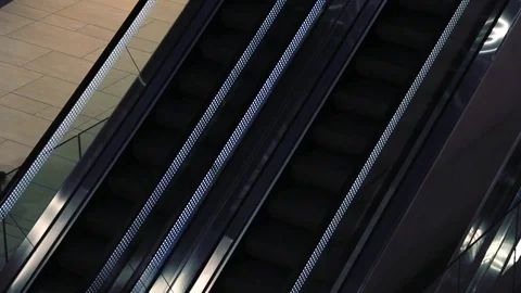 Empty Airport Escalator Stock Footage 76022070
