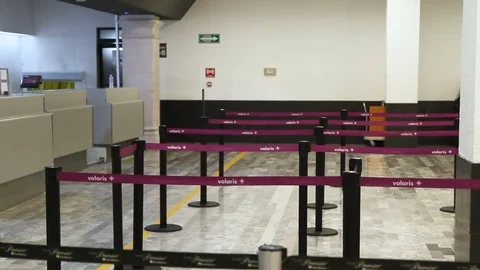 Empty Airport Line Stock Footage 83367486