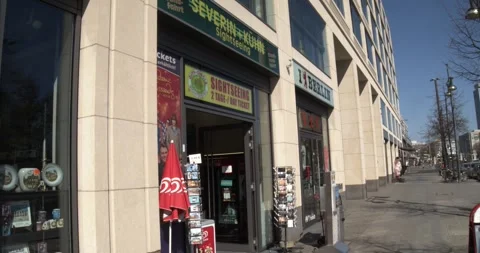 Empty Alexanderplatz Stores And Streets Covid Lockdown Mar 24th, 2020 Stock Footage 331665183