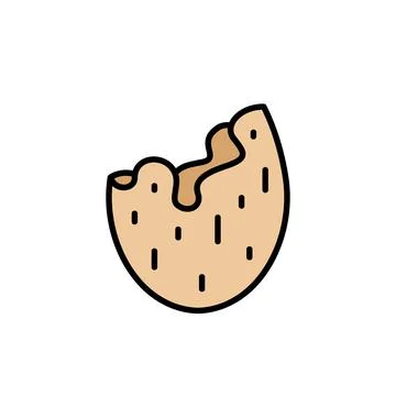 Empty Almond Shell Filled Icon Stock Illustration