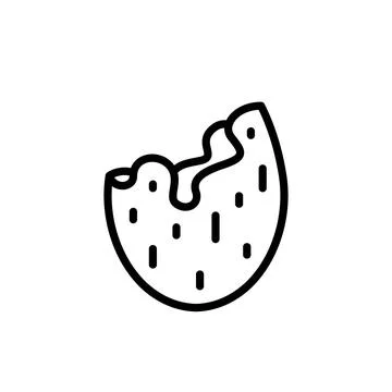 Empty Almond Shell Outline Icon Illustrazione stock