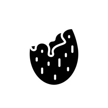 Empty Almond Shell Silhouette Icon Illustrazione stock