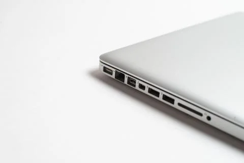 Empty Aluminum USB port, SD card port, Charge and Ethernet aluminium port Stock Photos