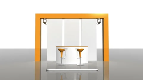 Empty and blank exhibition booth Video stock 68568695
