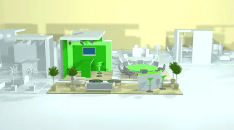 Empty and blank exhibition booth Video stock 68568698