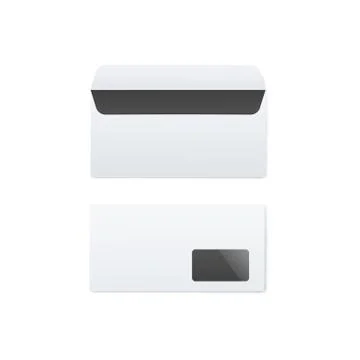 Empty and clean envelope template for letters with a window. Stock Illustration