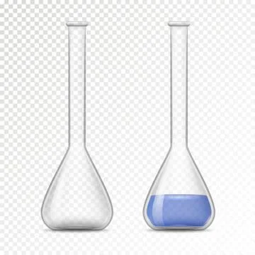 Empty and Filled flask for chemical lab Stock Illustration