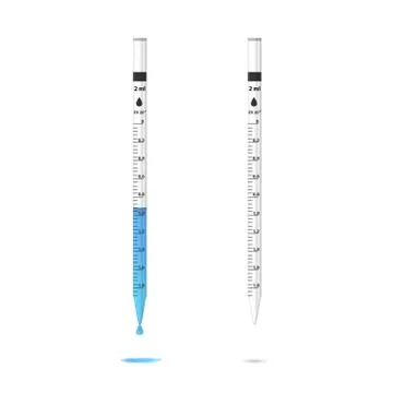 Empty and filled lab pipettes Stock Illustration