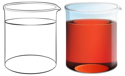 Empty and Full Beaker Illustration Stockillustratie