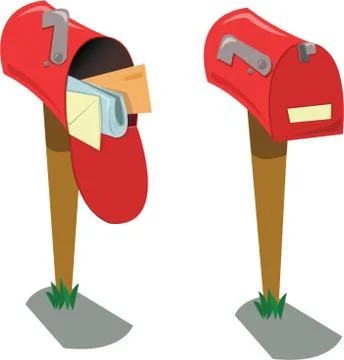 Empty and full mailboxes Stock Illustration