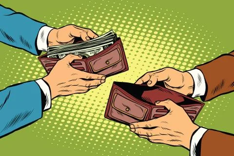 Empty and full money wallet Stock Illustration