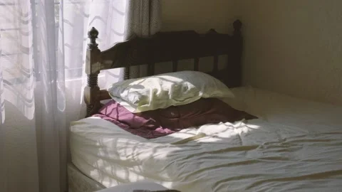 An empty and lonely bed Video stock 232567661