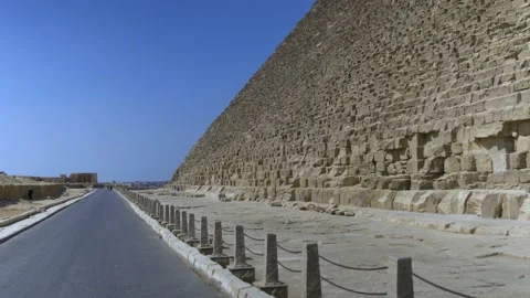 Empty And Lonely Pyramids Of Giza In Egypt Stock Footage 158164841
