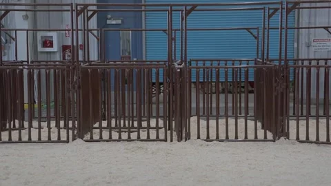 Empty animal pens Stock Footage 288050329
