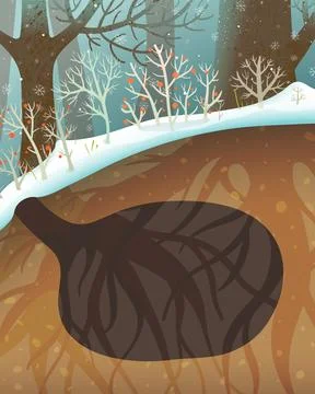 Empty Animal's Burrow Underground a Forest Illustrazione stock