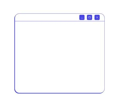 Empty application neo brutalism line popup window Stock Illustration