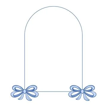 Empty arch shaped frame with blue bows Stock-Illustration