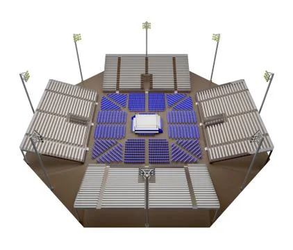 Empty arena boxing view from above 3d rendering Stock Illustration