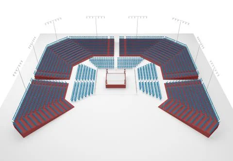 Empty arena boxing view from above 3d rendering Stock Illustration