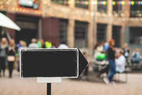 Empty arrow on a signpost. Stock Photos