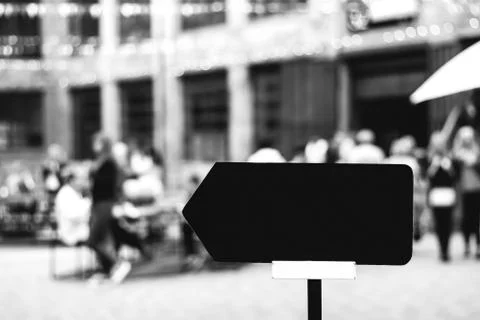 Empty arrow on a signpost. Stock Photos