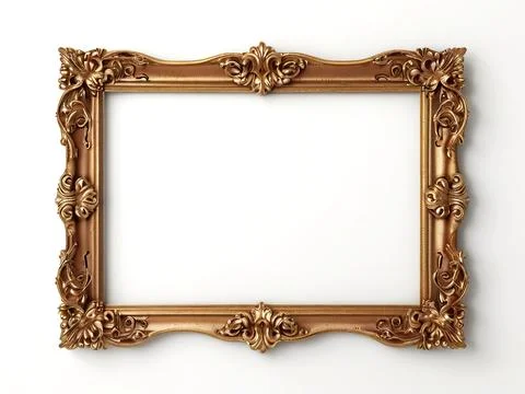 Empty art deco frame isolated on white background 스톡 일러스트