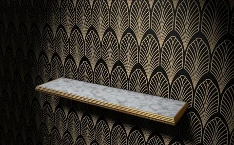 Empty Art Deco Shelf On Wall Stock Illustration