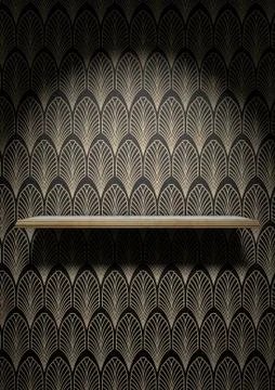 Empty Art Deco Shelf On Wall Stock Illustration
